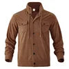 Spring and Autumn Casual Retro Multi Pocket Sports Men's Clothing Lapel Top Single-breasted Solid Color Slim-fit Jacket