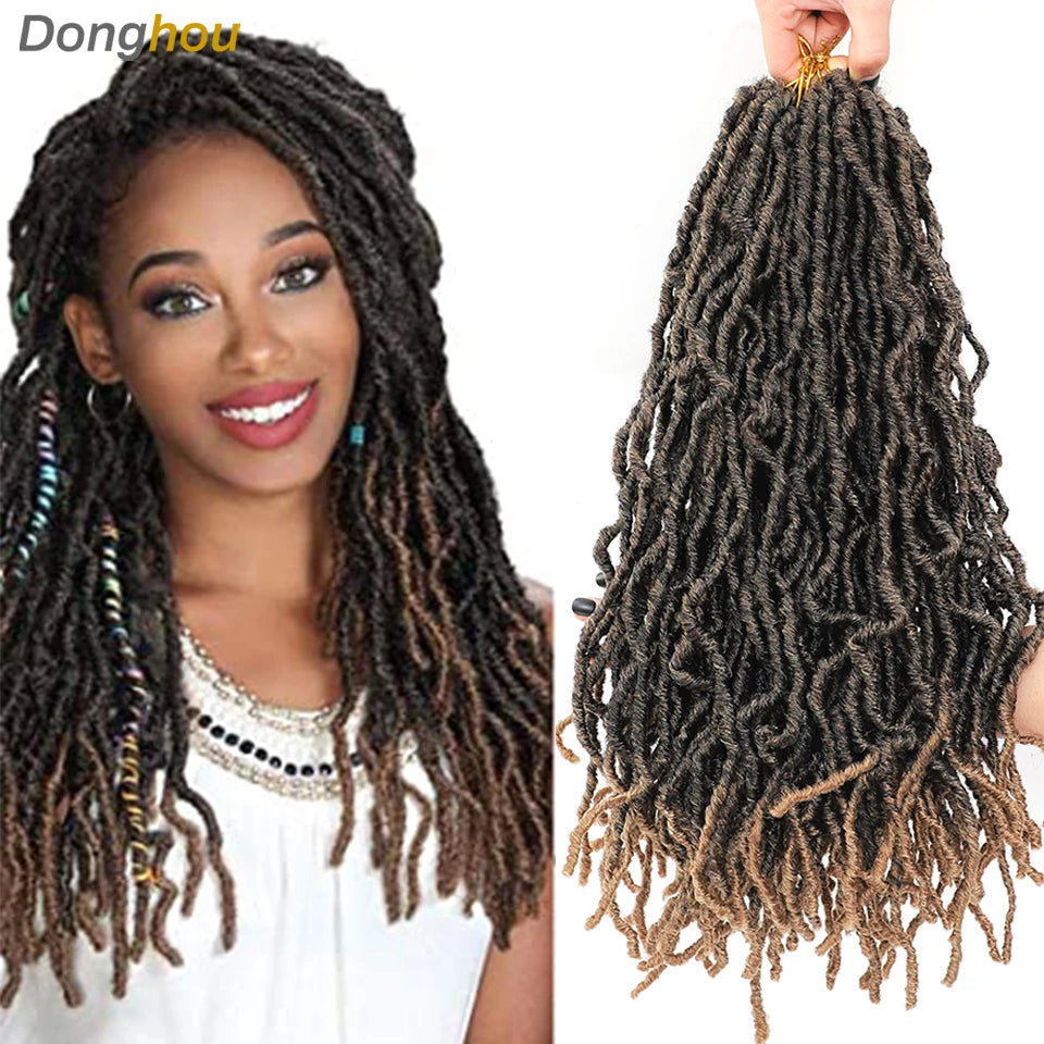 18”24”36” Mix Green New Faux Locs Crochet Hair Synthetic Curly Dreadlocks Hair Extensions Faux Cheveux Soft Locs Crochet Braids