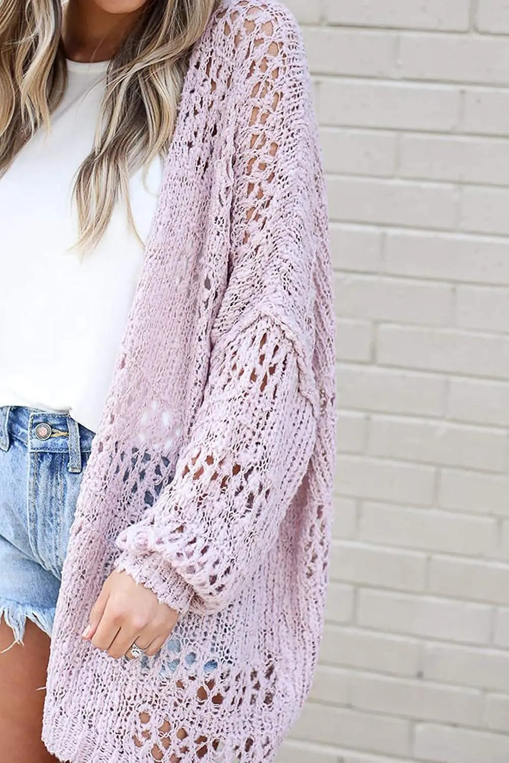 S-3XL  Spring and Autumn Top New Fashion Women's Cardigan Long Sleeved Hollow Out Sweater