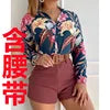 2piece Set Hot Style Plus Size Colorful Casual Button and Women Blouses Shirts