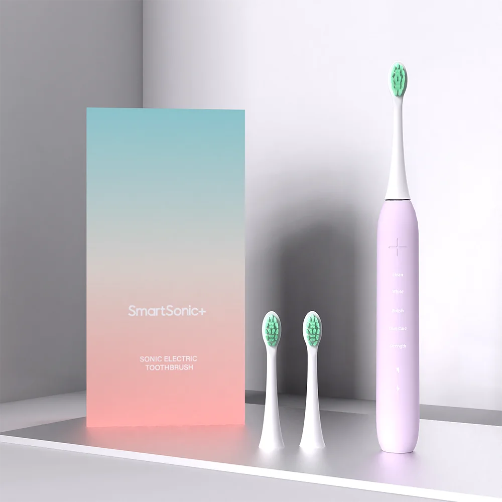 Rechargeable IPX8 OEM Custom Black Wireless Automatic Whitening Sonic Electric Toothbrush 4 Modes