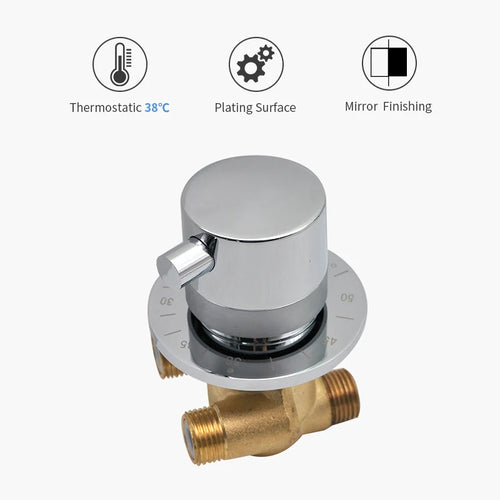 1 Way Output Thermostatic Brass Shower Faucets Wall Mounted Cold&Hot Water Mixing Valve Mixer Tap Thermostatic Shower Valve