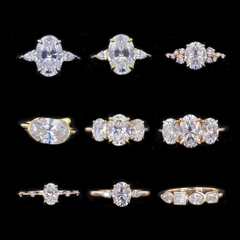 Lab Diamond Jewelry Fine Rings 14k Gold Igi Certified 3CT Oval Lab Created Grown Diamond Wedding Engagement Lab Diamond Ring