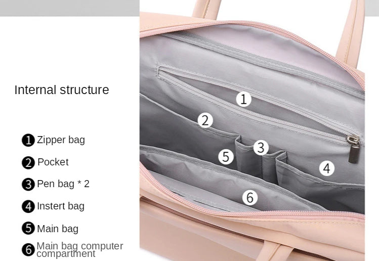 Women Laptop Briefcase Computer Bag Business Document Organizer Ipad Tote Ladies Handbag Messenger Purse Strap Pouch Accessories