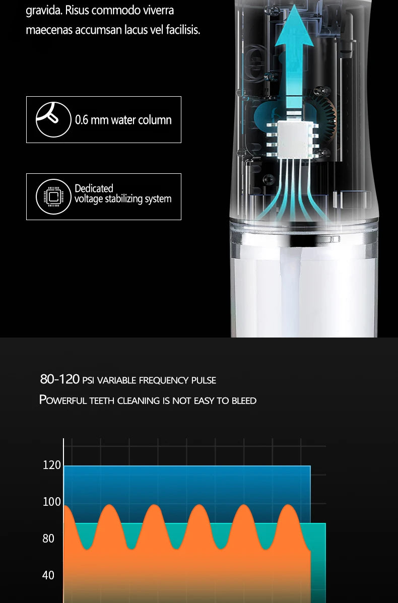 Portable Mini IPX7 Cordless  Water Dental Flosser for Teeth 3 Modes 4 Nozzle Tooth Cleaner Oral Irrigator Water Flosser