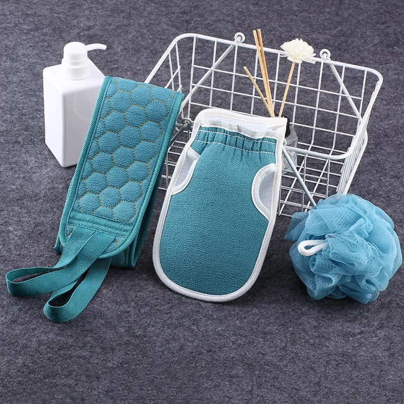 3 Piece Exfoliating ,syuh Shower Back Scrubber Body Bath Set