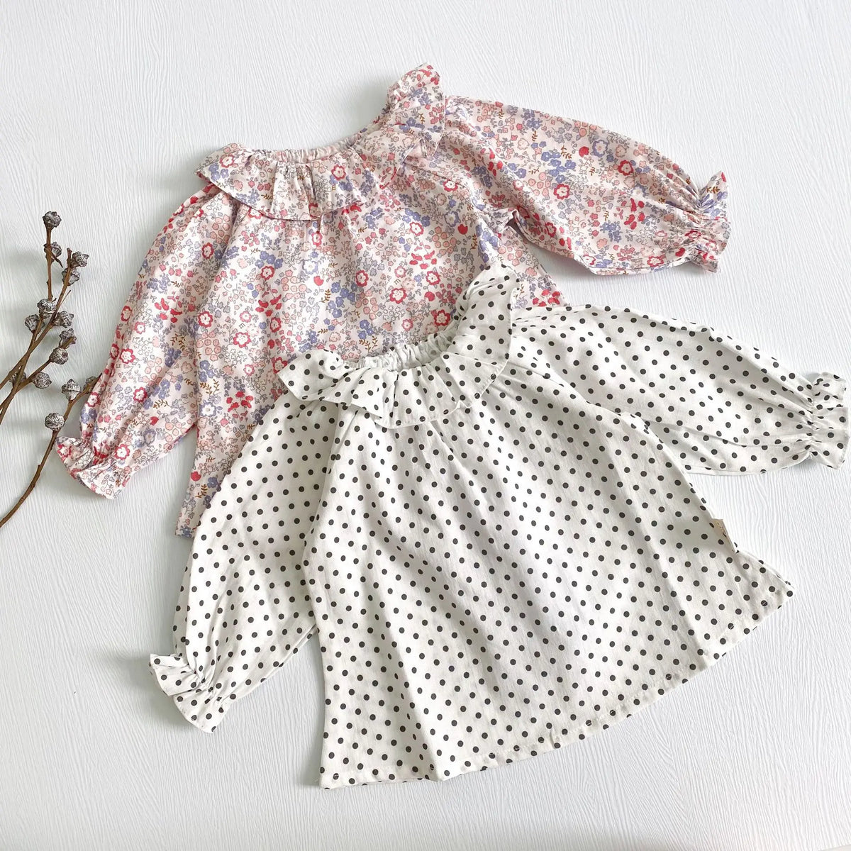 Autumn Spring Children Clothing Toddler Baby Girls Clothes Cotton Long Sleeve Flower Embroidery Baby Girls T-shirt Kids Shirt
