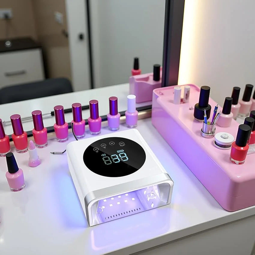 2024 New Arrival 72W Pro Cure Wireless Dual Light Rechargeable Cordless Uv Led Gel Dryer Nail Lamp for Salon Manicure
