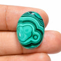 100% Natural Malachite Round Brilliant Cut Cabochon Gemstone 23.5 Ct 21x15x5 mm IK-257 FAIJAN GEMS Third Party Appraisal Jewelry