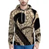 Men's Hoodies Custom Blue Polynesian Pohnpei Tribal Designer Sweater Boy Casual Oversized Hoodies Sweater