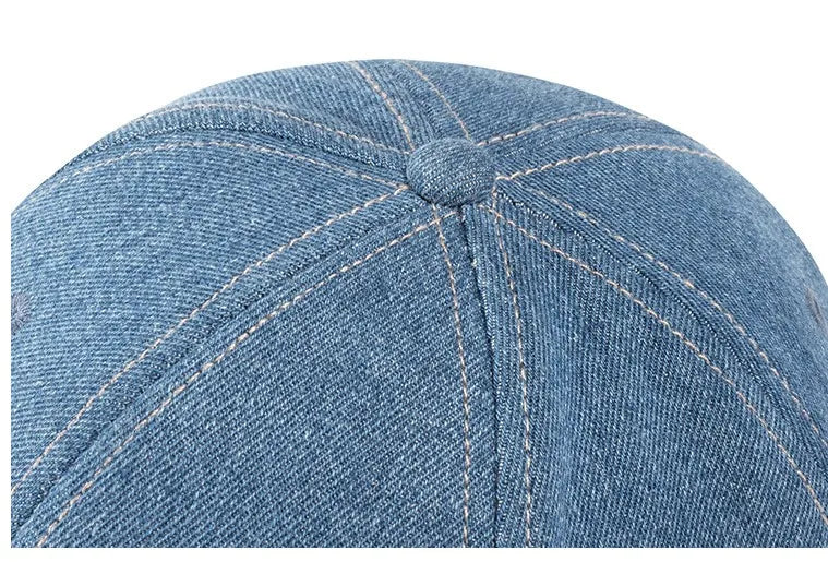Denim Fabric Baseball Cap Fashion Long Brim Sun Hat
