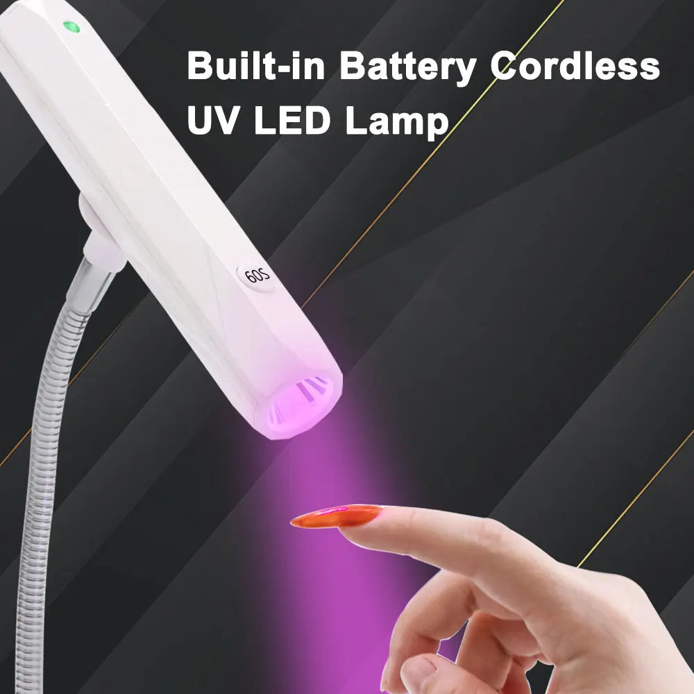 2-IN-1 Handheld Desktop Nail Dryer 9W MINI Flash Cure Light Cordless Rechargeable Automatic UV LED Gel Nail Lamp Battery GRS