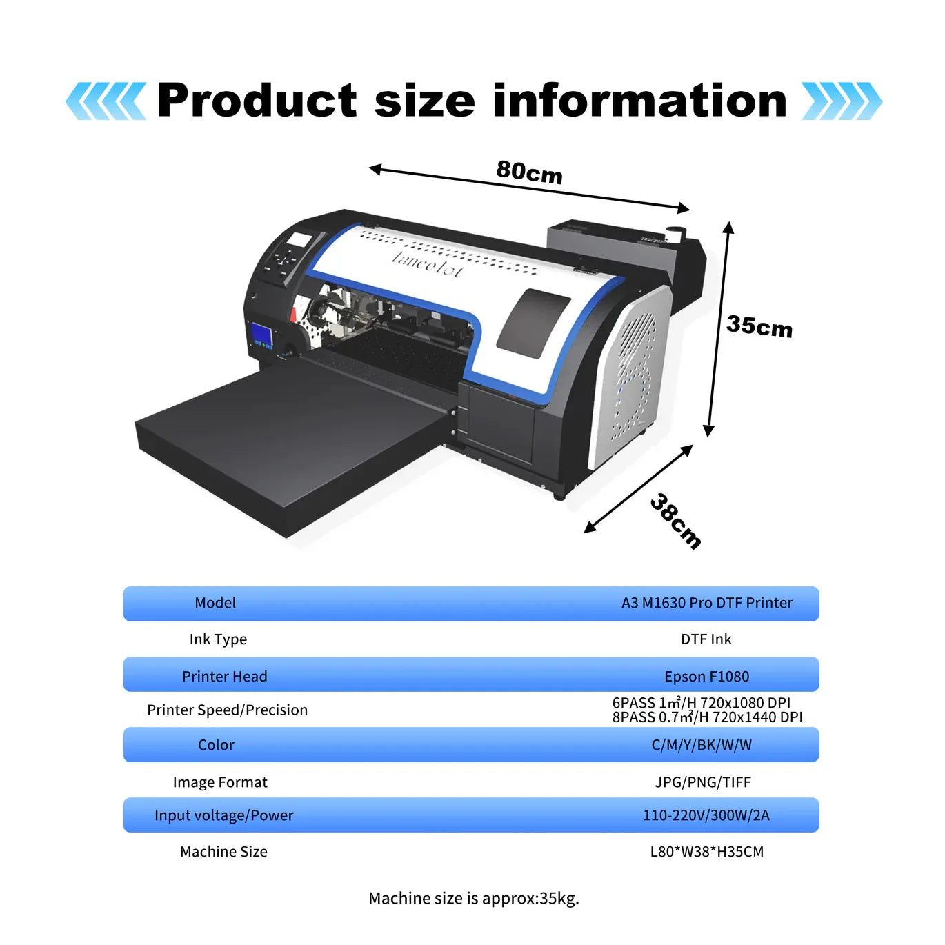Hot Sale Lancelot M1630PRO A3 DTF Transfer Printer Bundle with Laptop and Oven for Custom Tshirt Printing and Garment Decoration