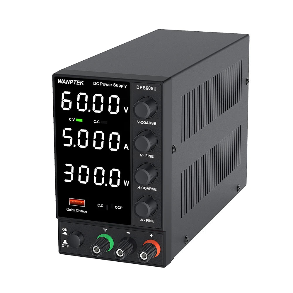 WANPTEK 60V 5A BENCH DC ADJUSTABLE POWER SUPPLY, DC POWER, REPAIR, LAB, DESIGN, SCHOOLS, TEST, ELECTROPLATE, CHARGE, DPS605U