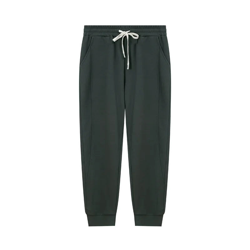 Men's 300gsm Cotton Retro Casual Sweatpants Loose Sports Pants Elastic Waist for Running Jogger Trousers