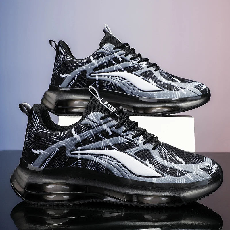 Men's Spring/Winter Lace-Up Casual Shoes Breathable Mesh Cloth Upper Elasticity Anti-Slip PVC Sole Waterproof Walking Shoes
