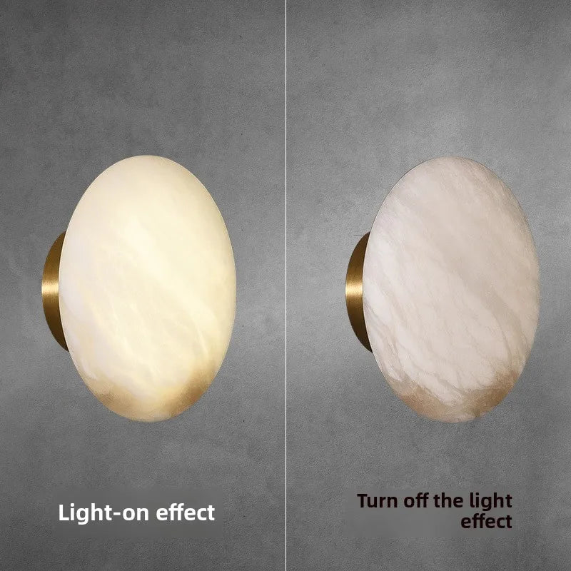 Designer All-Copper LED Dimmable Wall Lamp Natural Spanish Marble 110V G9 Recessed Modern Bedroom Living Room Hot Style