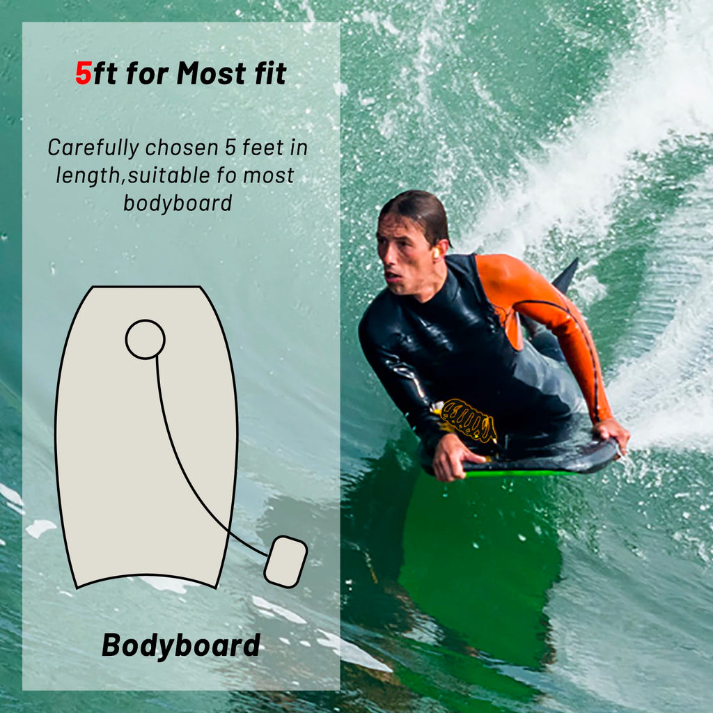 Customized Bodyboard Leash Surfboard 5ft5mm Coil Leash Wrist Cuff Leash Wave Board Premium TPU Rope for Wrist Bicep Surf Shop
