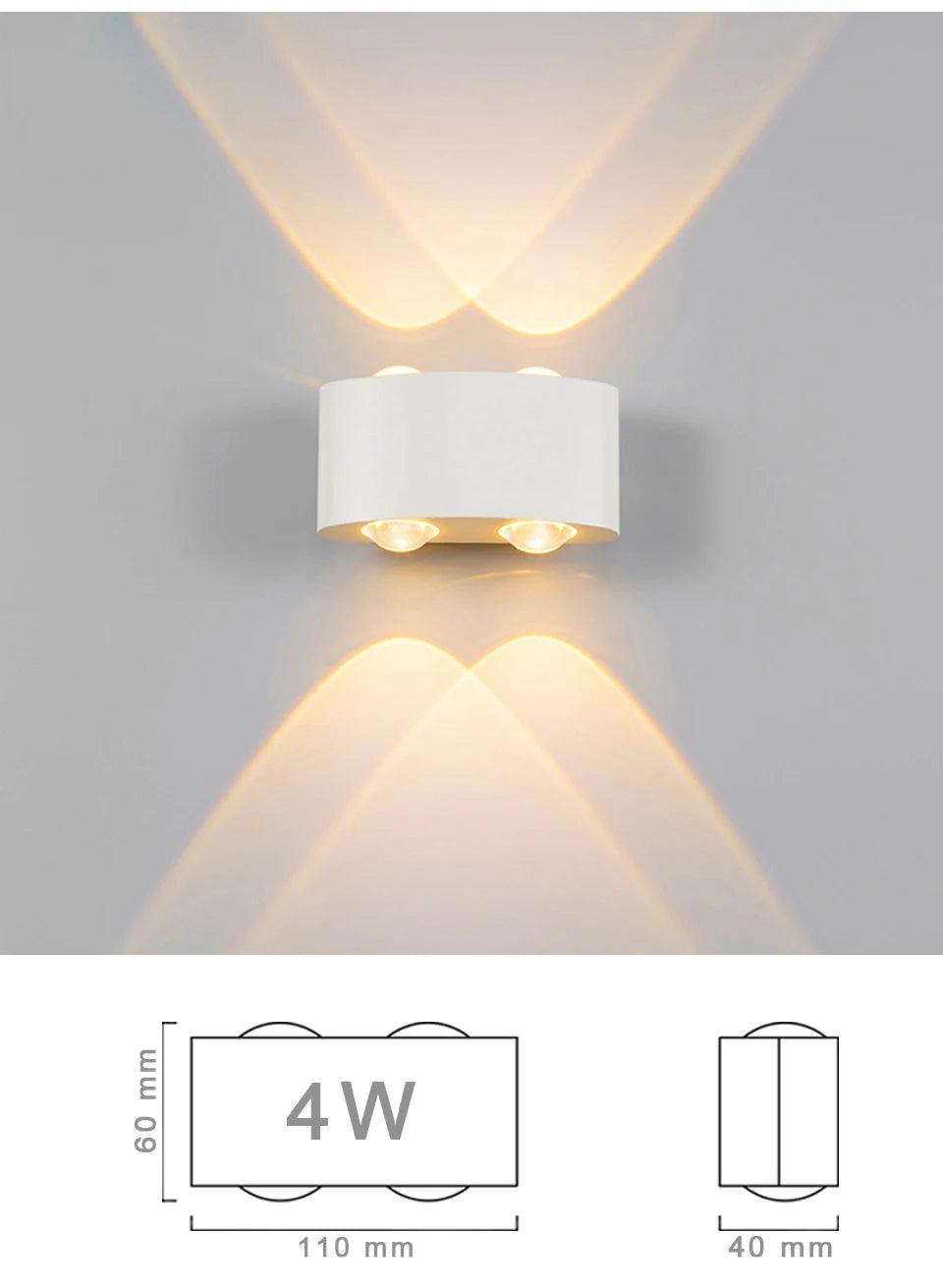LED Wall Light IP65 Outdoor Waterproof Garden Fence Aluminum Indoor Fashion Wall Lamp For Bedroom Bedside Living Room Stairs