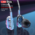 Dual Drivers Wired Earphone Four Core Dynamic HIFI Earphone Super Base Line Control With Mic Speaker Headsets for Huawei Xiaomi