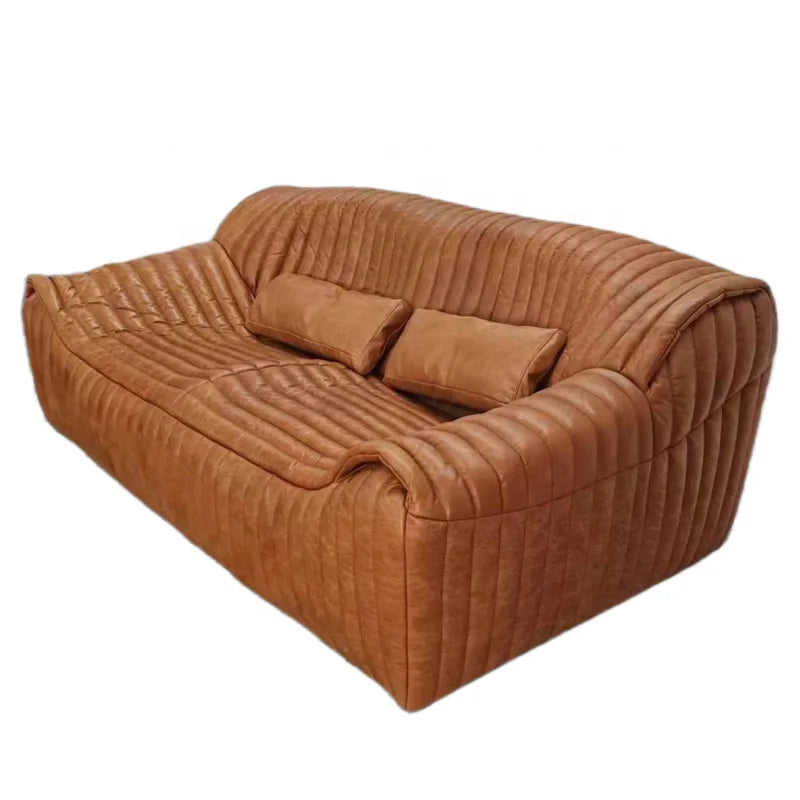 Luxury 100% Top Grain Leather Modern Three Seat Eco-Friendly Durable Sofa for Living Room Home Office Hotel Furniture