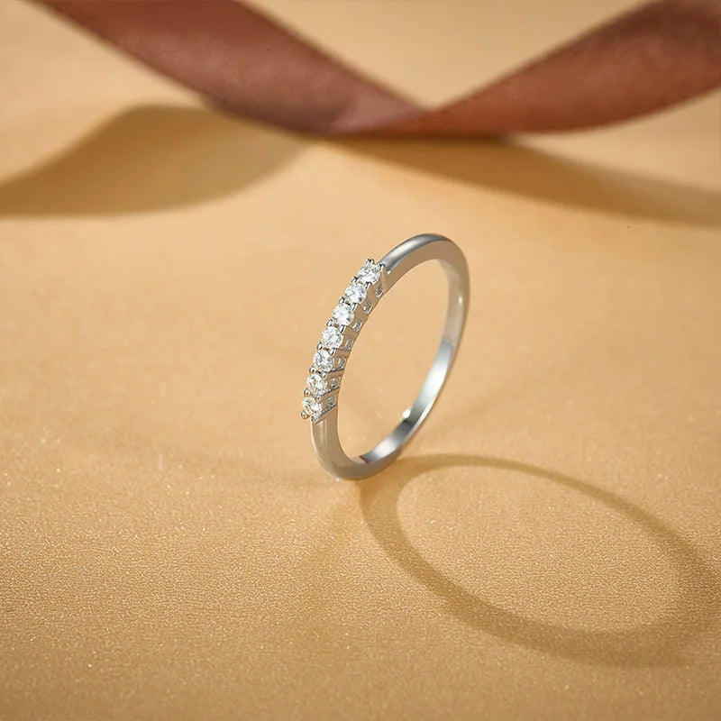 Fine Jewelry Seven Stars Style Moissanite Ring 925 Sterling Sliver VVS Moissanite Wedding Rings for Women