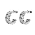 Showfay Women Fashion Multi Layer C Shaped Trend Unique Elegant Hoop Earring