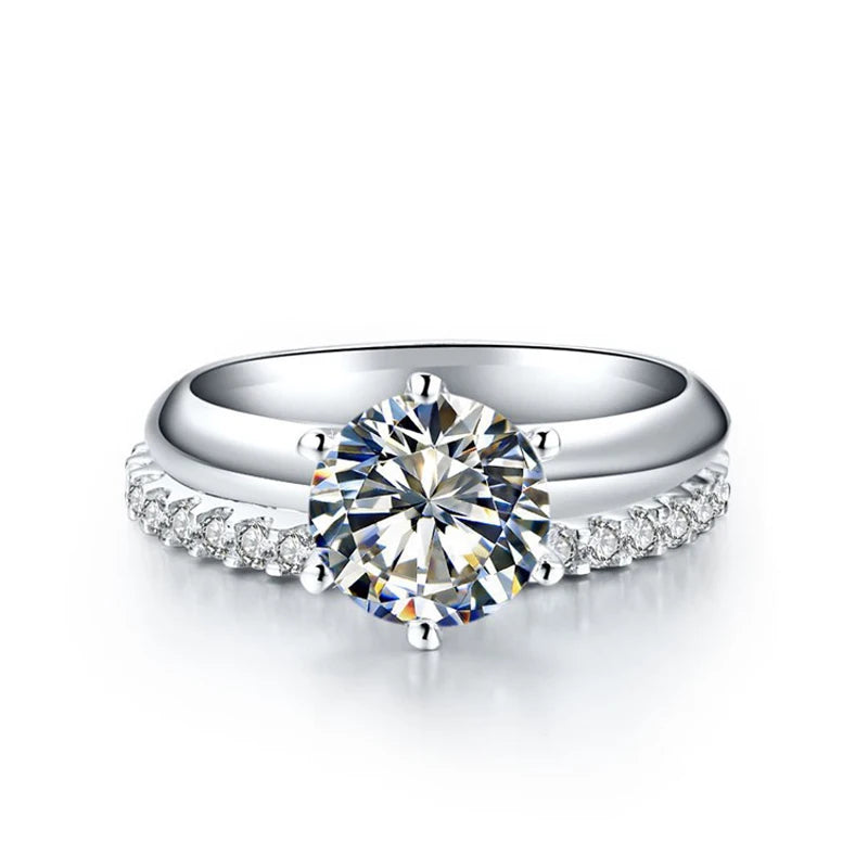 Luxury Quality 2ct SONA CZ Zircon Wedding Ring Set Tibetan Silver Bridal Set Engagement Ring Set For Women Wholesale