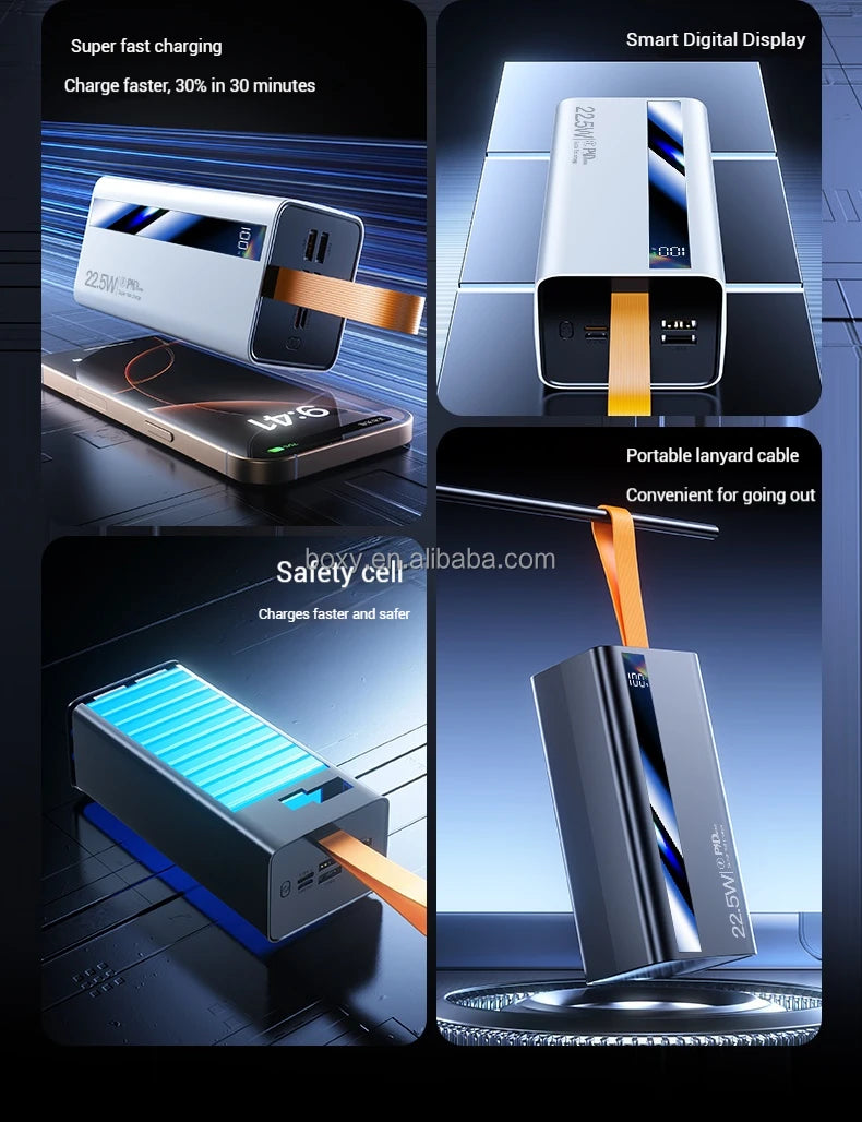 Large Capacity 50000mAh Power Bank 22.5W Fast Charging for Multiple Devices OEM/ODM Supported
