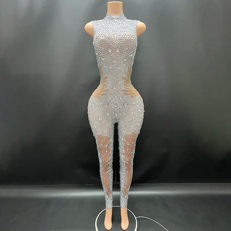 Novance Y2875-B Hot Selling Products 2024 Fashion Wholesale Rhinestone Evening Jumpsuit Luxury Summer Rompers for Women