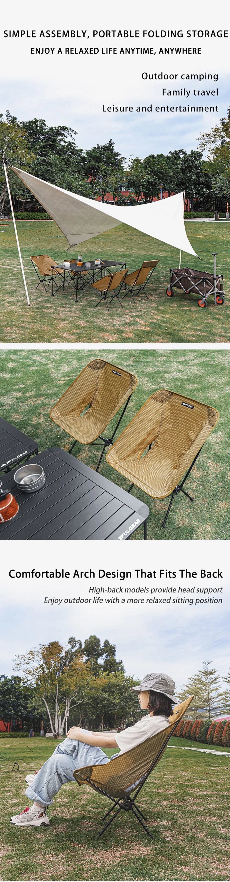 3F UL GEAR  Outdoor folding Aluminum chair leisure Portable Ultralight Camping Fishing Picnic Chair Beach Chair Seat