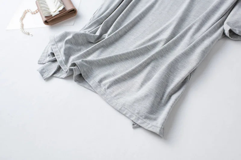 2026 Summer New Pajama Set Women's Modal Short Sleeve Shorts Two Piece Set Ladies Solid Loose Large T-shirt Homewear Women Shirt