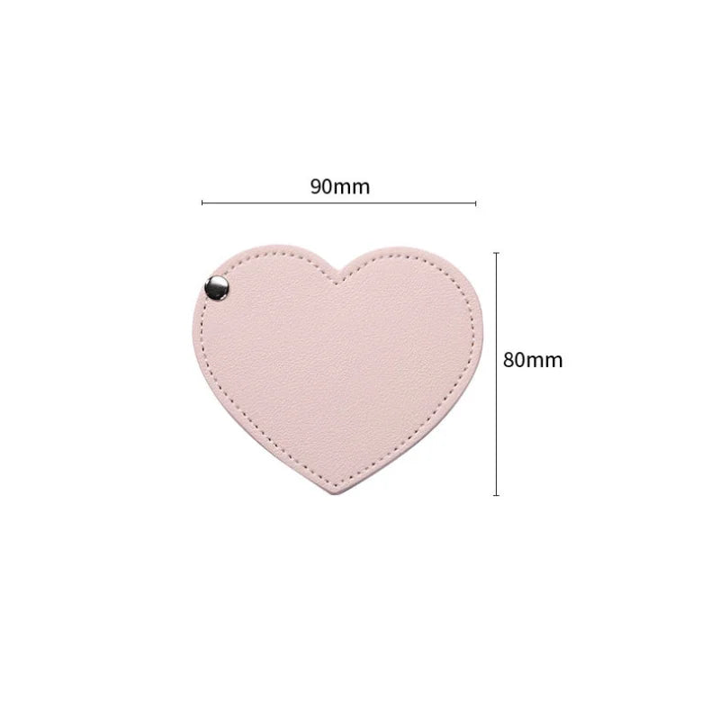 YY Fashionable Heart-Shaped Compact Pocket Mirror for Women & Girls Mini Purse Mirror  Holder