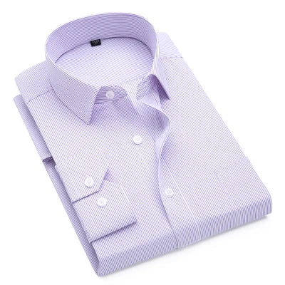 Brand New Men Shirt Male Dress Shirts Striped Men's Casual Long Sleeve Business Formal Plaid Shirt camisa social