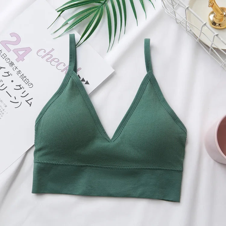 Women Sports Bra Tube Top Push-Up Bra Padded Crop Top Seamless Underwear Female Streetwear Tank Tops Removable Pads Camisole