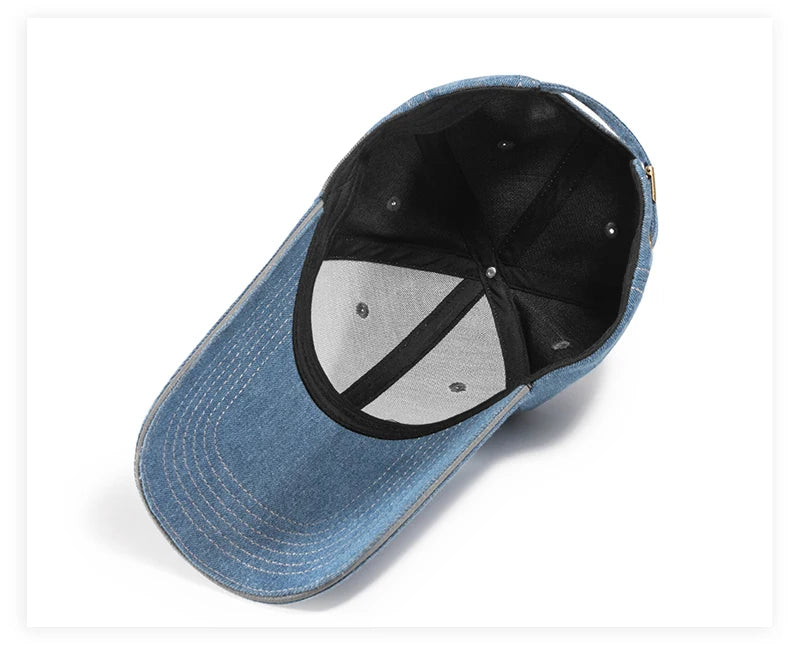 Denim Fabric Baseball Cap Fashion Long Brim Sun Hat
