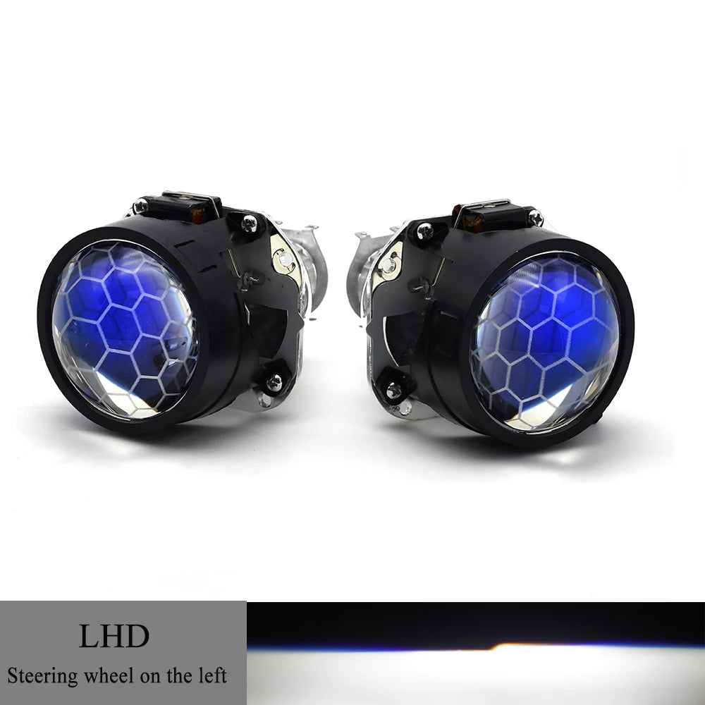 2.5 Inch Mini Bi Xenon Projector Lens RHD LHD Fit H1 H4 H7 Car Motorcycle Headlight Headlamp Car Assembly Kit Retrofit Replace