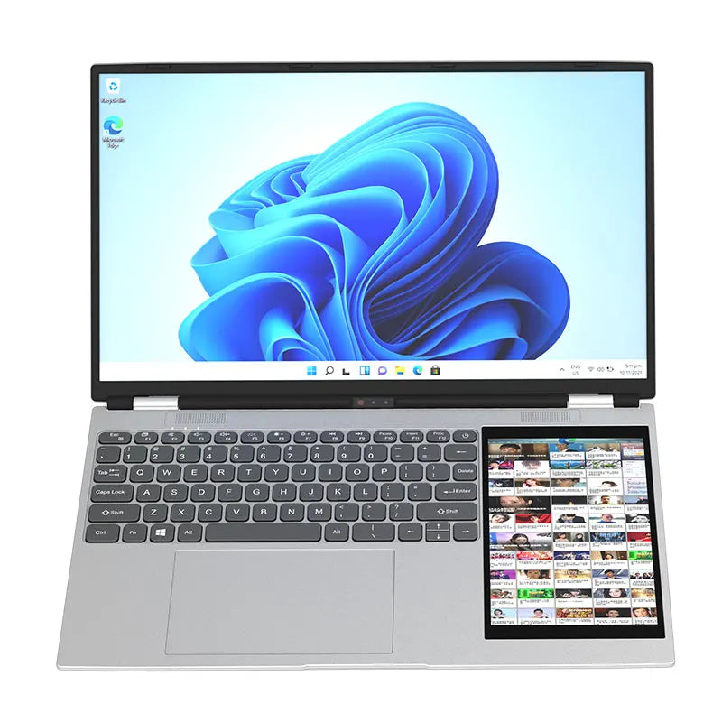 Factory Price 15.6+7 Inch Dual Screen Laptop Win 11 Finger Print Unlock Office Laptop Business Laptop Computer