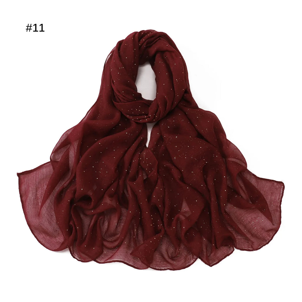 Zifeng OME Travel Photo Art Pure Color Full Star Hot Diamond Cotton Linen Monochrome Cape Scarves & Shawls