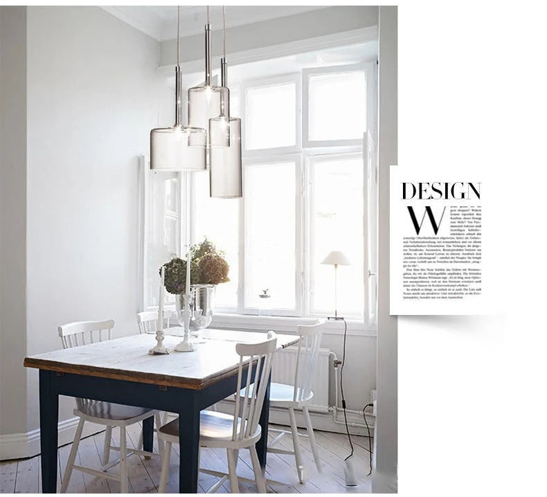 Modern Glass Pendant Lights - Minimalist Hanging Lamps for Dining Room, Bar, Bedroom & Bathroom Ceiling Lighting