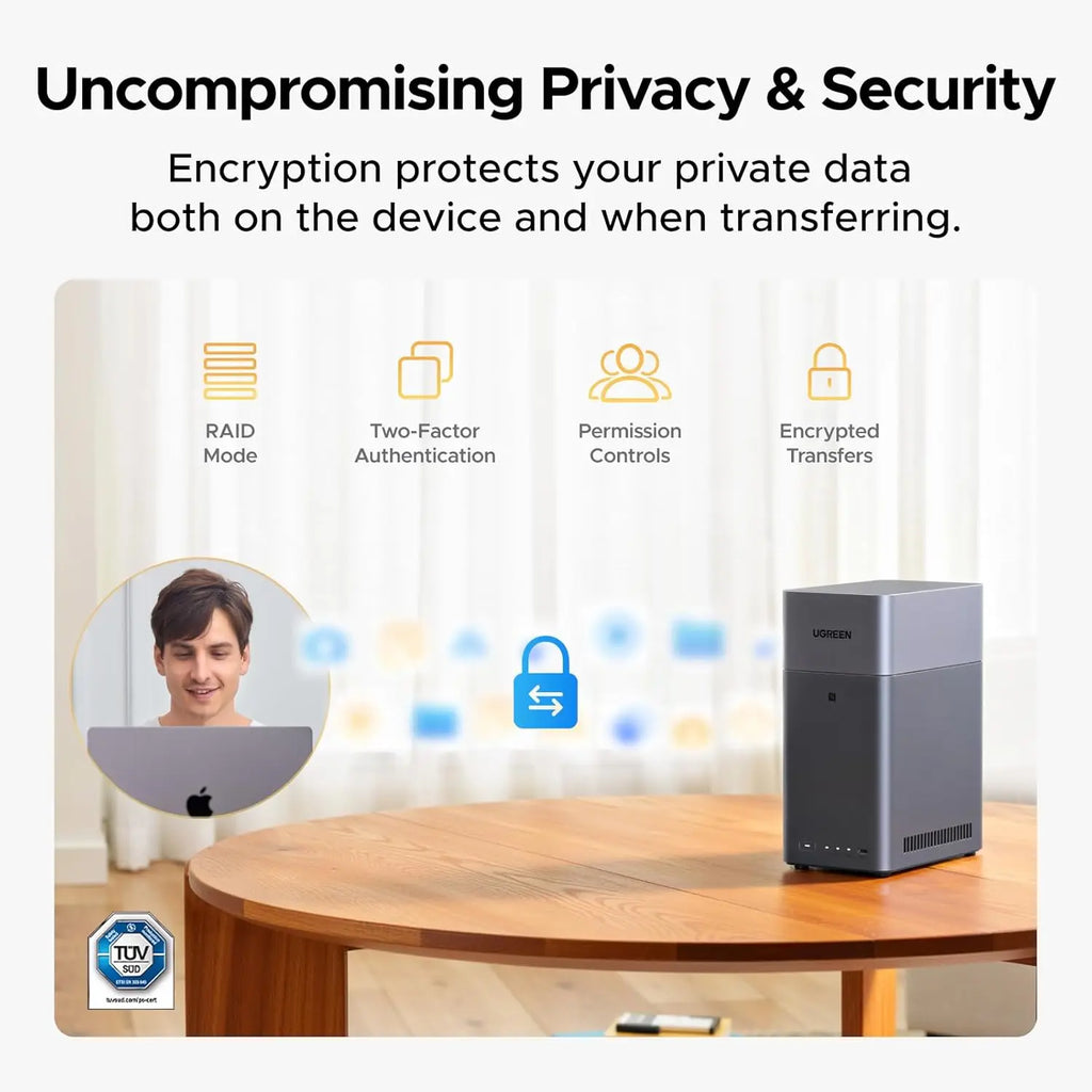 UGREEN NASync DH2300 2 Bay Desktop NAS Support Capacity 60TB 8GB LPDDR5 RAM 1GbE 4K HDMI Network Attached Storage for Beginner