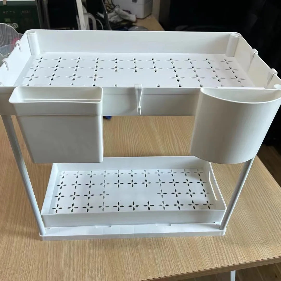 Kitchen Racks Pull Out Storage Rack Under Sink Multi Functional Double Layer Storage Rack