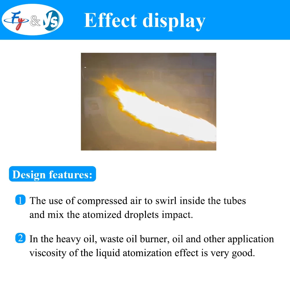 YS Top Quality Siphon Air Atomizing Nozzle, Siphon Nozzle for Waste Oil Burner
