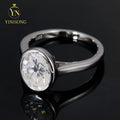 Silver 925 18k Gold Plated Jewelry Full Moissanite Women Rings 925 Silver Women Oval Moissanite Rings