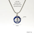 Personality Couple Necklace Ins Style Stainless Steel Compass Nautical Boat Anchor Pendant Men's and Women's Sweater Chain