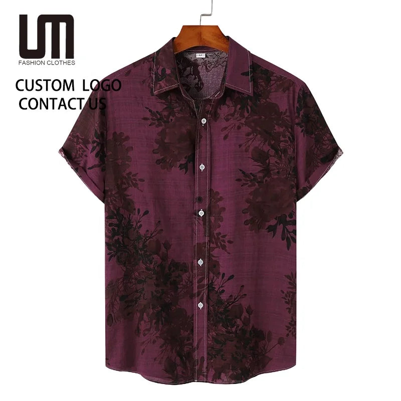 2025 Wholesale Men's Hawaiian Shirt - Summer Short Sleeve Casual (Trendy Floral Printed Shirt, Beach Shirt for Men)