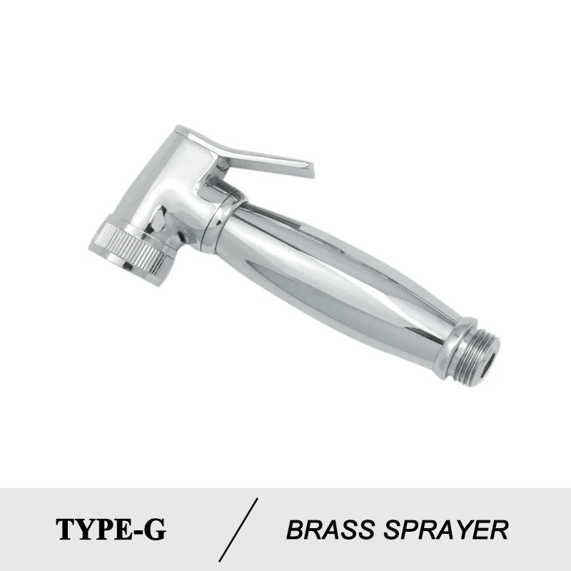 Shower Douche Toilet Bidet Sprayer Kit Chrome Polished Brass Bathroom Wall Mount Single Cold Valve Handheld Bidet Shattaf Set