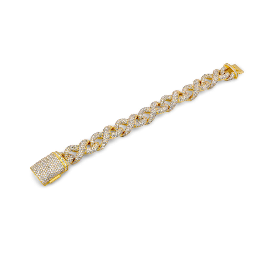 High Quality Icedout Diamond Charm Bracelet Handmade Link Chain 18K Gold Plated Hip Hop Unisex Elegant Style Gifting Use Bulk