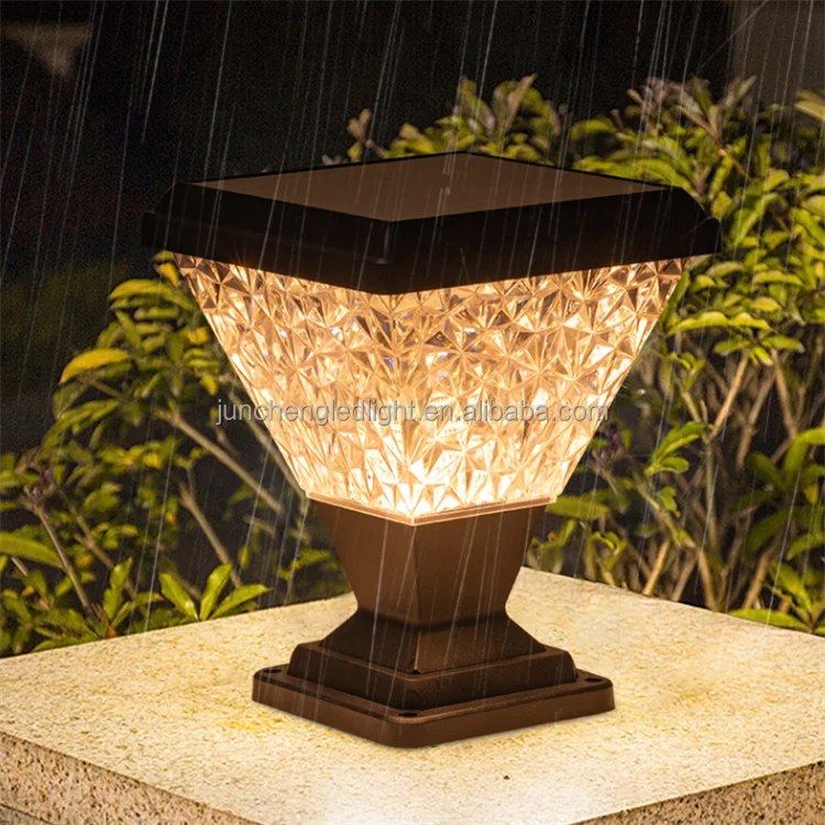 Outdoor Solar Pillar Light Gate Aluminium IP65 Waterproof Garden Solar Fence Light