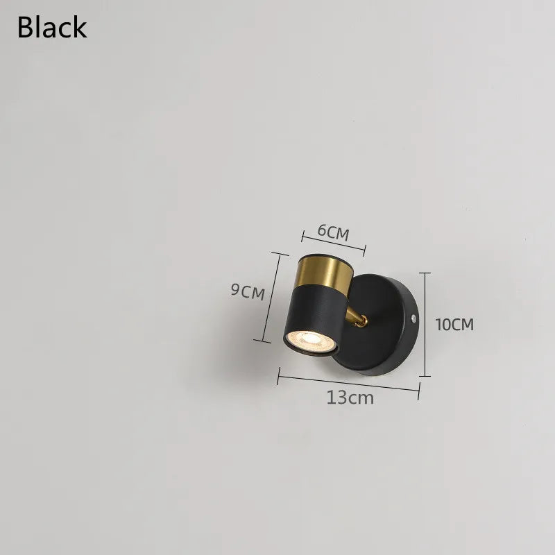 5W Wall Lamp Black/White Modern Aisle Wall Light Adjustable For Bedside Bedroom Lights Corridor sconce AC110-240VGU10 LED Switch